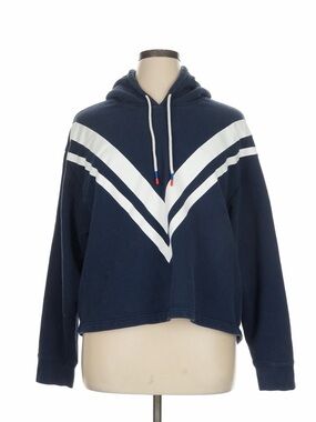 Tory Sport Navy Blue Chevron Hoodie L